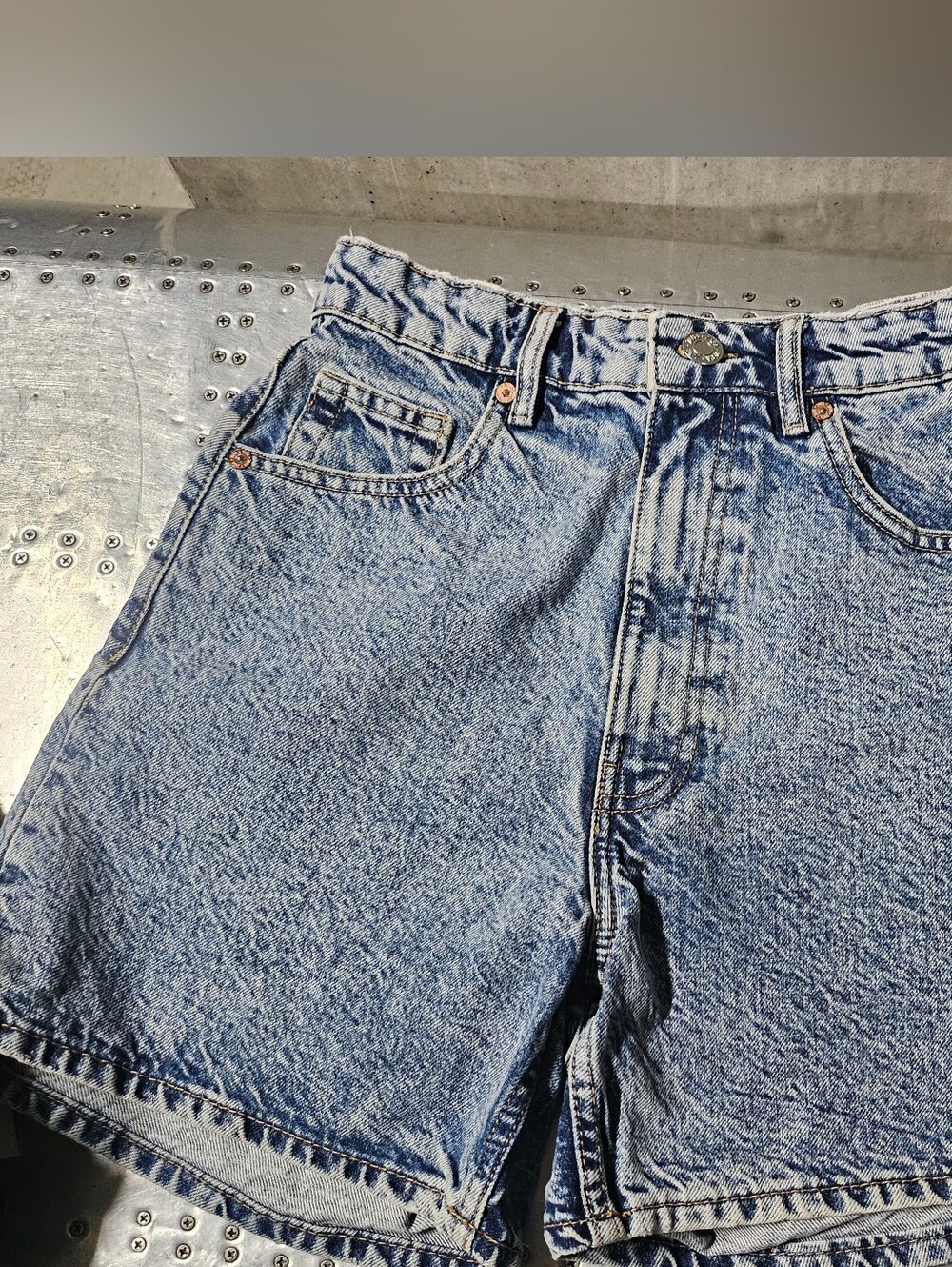 ZARA Light Blue High Rise Jean Shorts